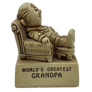 Paula Vintage 1970s World’s Greatest Grandpa Collectible Figurine 2.75” x 2.875”